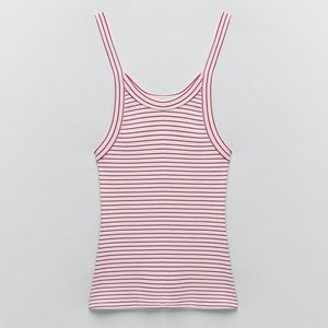 Zara RIBBED TANK TOP size L